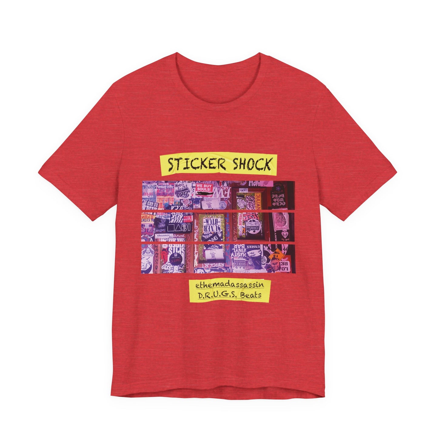 ethemadassassin STICKER SHOCK Unisex Short Sleeve T-Shirt