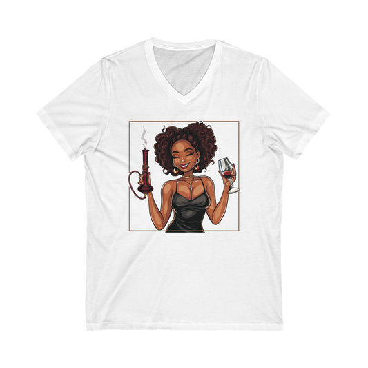 Hookah Girl at NOSH - Unisex V-Neck Tee