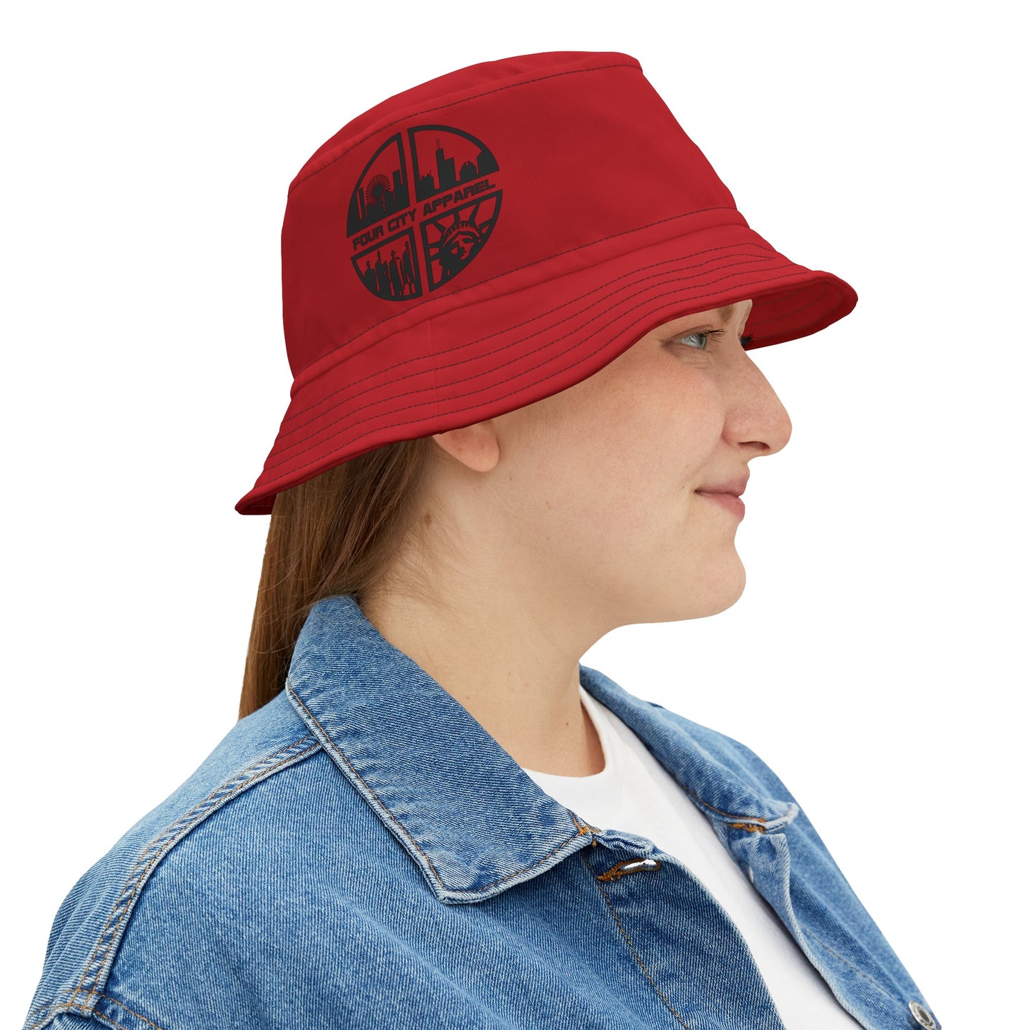 Four City Bucket Hat (White or Red)