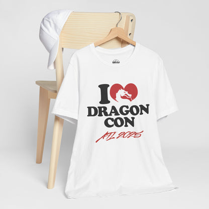 I Love Dragon Con Short Sleeve Tee, Unisex Dragon Con T-Shirt, Convention Shirt, Geek Apparel, Fan Event Tee